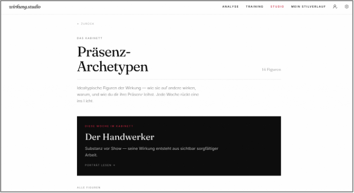 wirkung.studio – Das Kabinett
