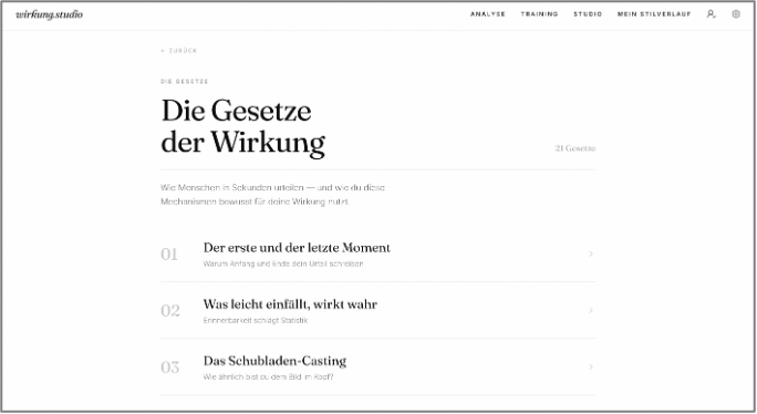 wirkung.studio – Die Gesetze